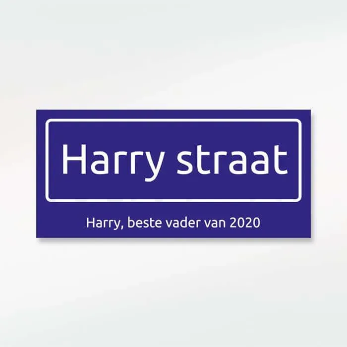 Gozi Straatnaam metalen bord 40x20cm eigen naam