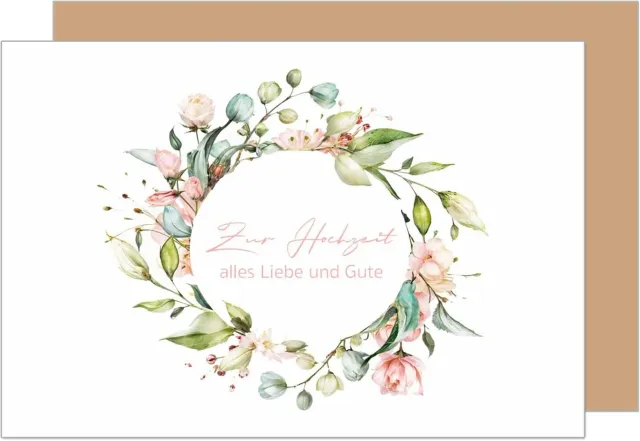 Edition Seidel H486 Just Married huwelijkskaart eucalyptus