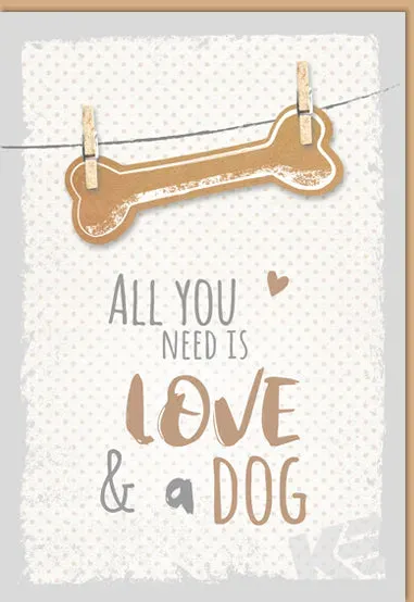 Kurt Eulzer 41-1298 wenskaart hond Love met clips bot