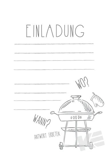 Kurt Eulzer 41-3506 uitnodiging barbecue 5 stuks