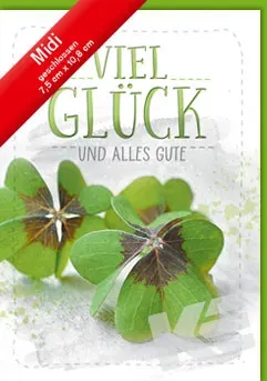 Kurt Eulzer 45-4114 gelukskaart midi klavertjevier Veel Glück