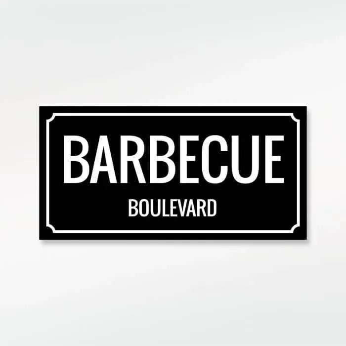 Gozi BBQ Blvd metalen bord 40x20cm barbecue