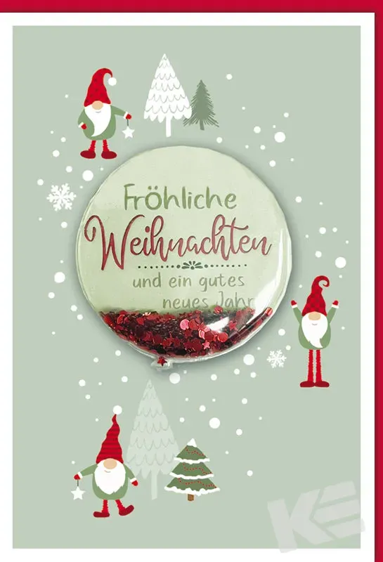 Kurt Eulzer 22-0050 kerstkaart kabouter bomen sticker