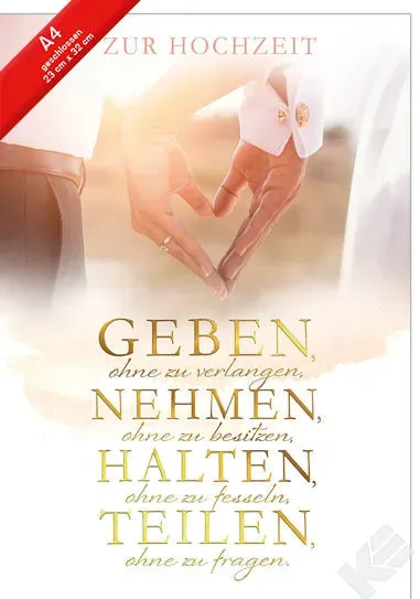 Kurt Eulzer 91-1051 huwelijkskaart handen A4 per stuk