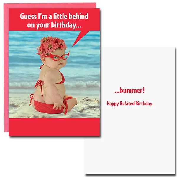 Sellers Publishing B4073S wenskaart verjaardag te laat grappig