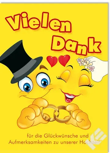 Kurt Eulzer 91-3687 bedankkaart bruiloft smiley 5 stuks