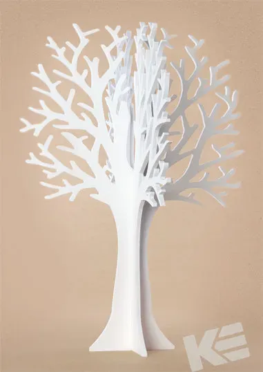 Kurt Eulzer 01-0632 decoratieboom MDF wit 32x44 cm