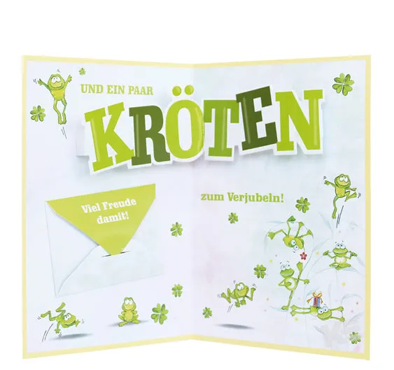 Kurt Eulzer 41-1126 pop-up wenskaart kikkers vlinders geldvak
