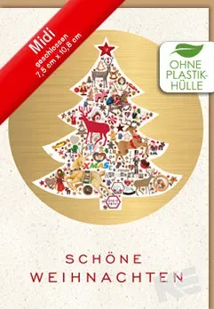 Kurt Eulzer 45-2202 kerstkaart kerstboom met reliëf