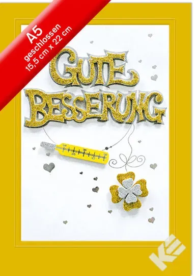 Kurt Eulzer 29-4251 wenskaart klavertje glitter