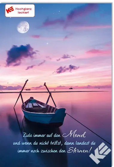 Kurt Eulzer Emotions 41-1226 wenskaart zonsondergang boot
