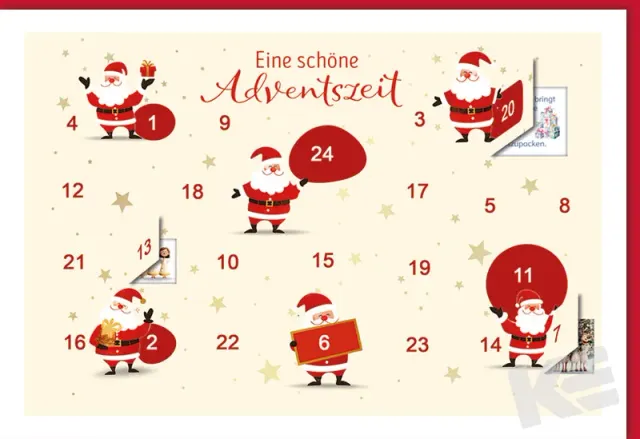 Kurt Eulzer 21-1033 adventskalender kaart 24 deurtjes