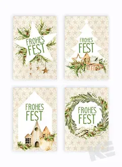 Kurt Eulzer 23-4682 Hanglabels Kerst 5stuks 4 Motieven