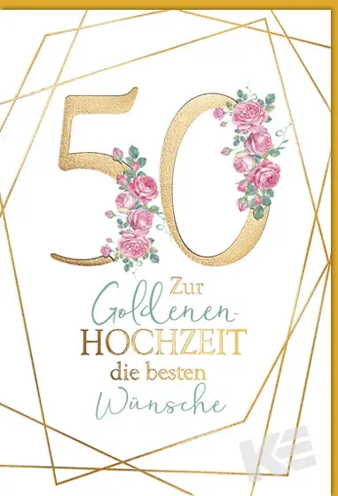 Kurt Eulzer 72-1110 wenskaart 50 jaar goud rozen