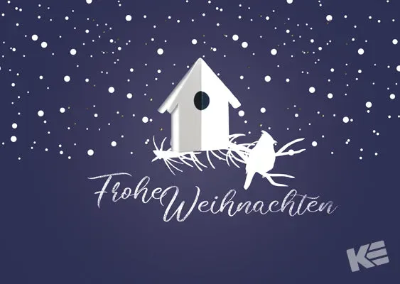 Kurt Eulzer 20-0014 kerstkaart vogelhuis uitklap 1 stuk