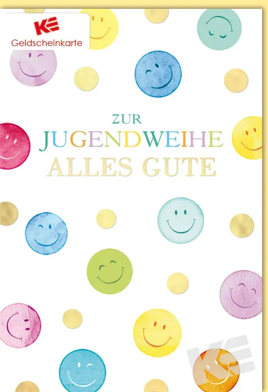 Kurt Eulzer 17-1166 geldkaart Jugendweihe smileys