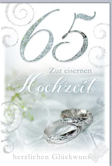 Kurt Eulzer 93-1019 jubileumkaart 65 jaar zilveren ringen glitter