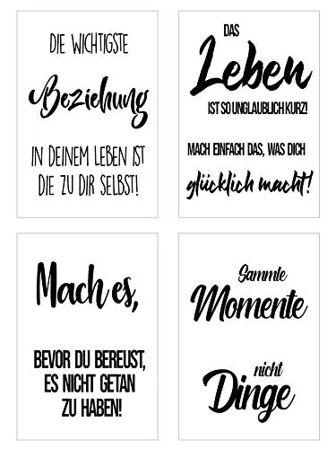 Edition Seidel Leben & Momente Set 4 postkaarten met spreuken