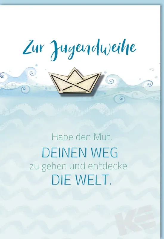 Kurt Eulzer 17-1165 wenskaart schip houten hanger per stuk