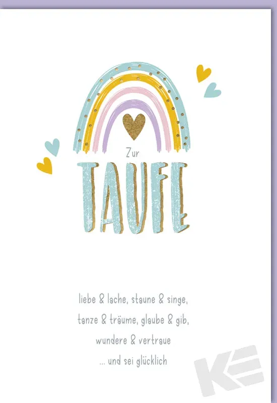 Kurt Eulzer 32-1092 doopkaart regenboog harten