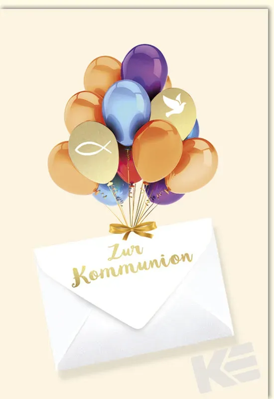 Kurt Eulzer 12-1065 communiekaart geld ballonnen met envelop