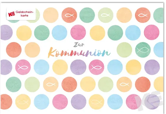 Kurt Eulzer 12-1033 communiekaart vissen met geldenvelop