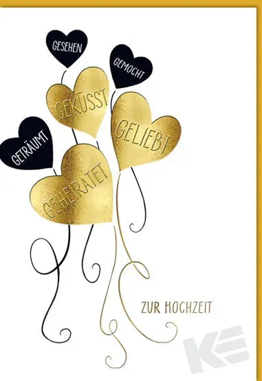 Kurt Eulzer 91-1123 trouwkaart harten met reliëf