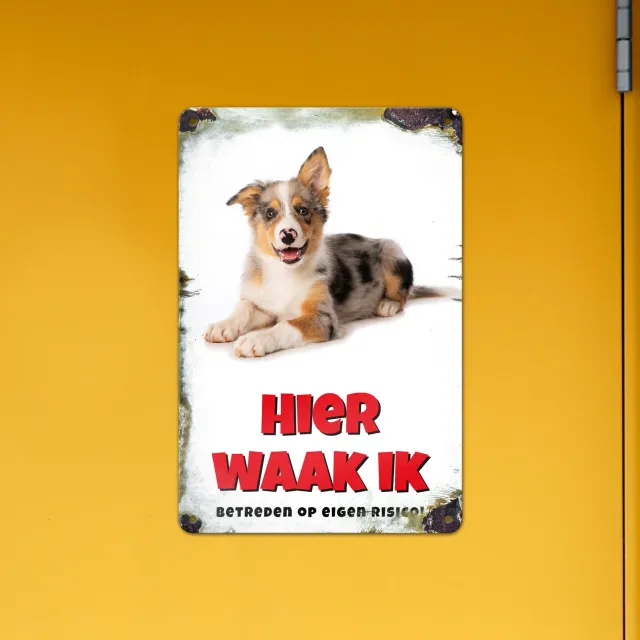 Gozi Hond metalen bord 20x30cm met naam