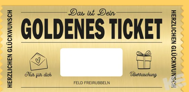 Kurt Eulzer 41-1011 golden ticket goudfolie 200x95 mm met envelop
