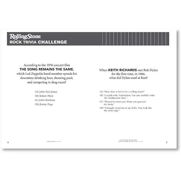 Rolling Stone Rock Trivia Challenge quizboek rock