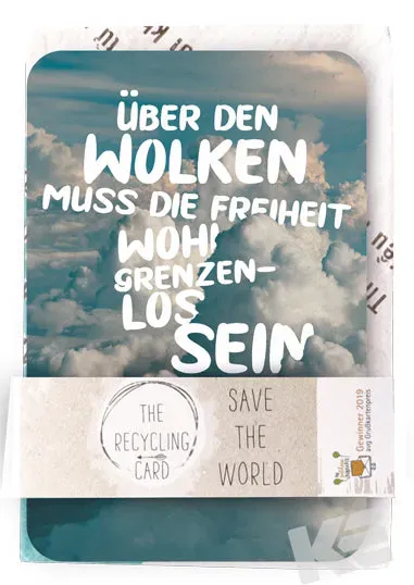 Kurt Eulzer 87-0031 recycling kaart A5 1 stuk wolken