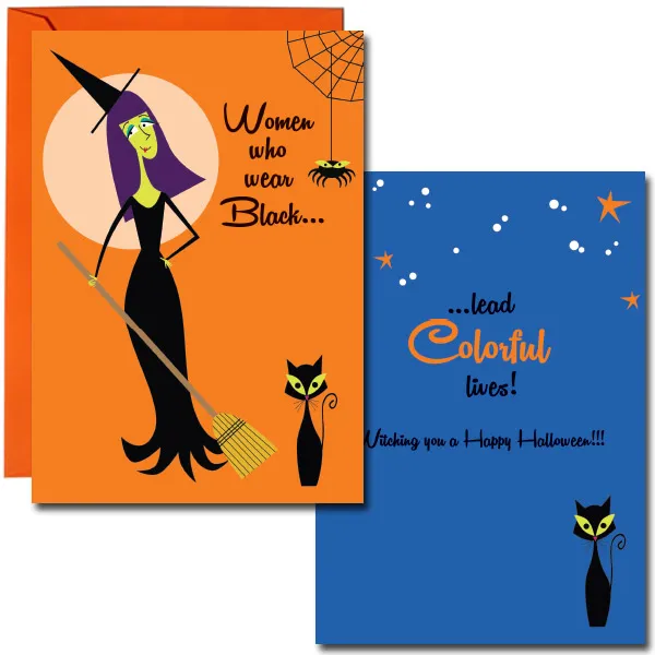 Sellers Publishing Halloween HL4150 wenskaarten 3 stuks heks