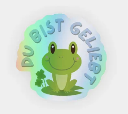 Lilly Braun Du bist geliebt sticker holografisch