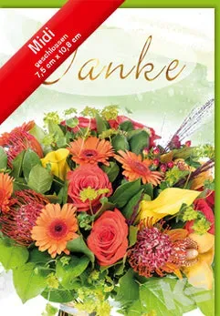 Kurt Eulzer 45-4566 midikaart bonte bos rozen gerbera