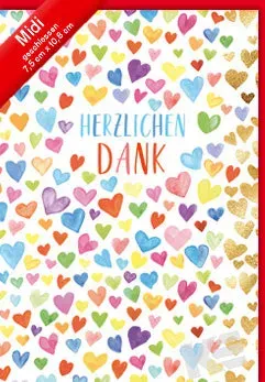 Kurt Eulzer 45-4510 bedankkaart midi hartjes per stuk