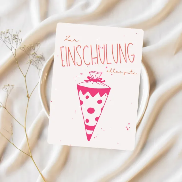 Lilly Braun Einschulung Rosa 5066 postkaart eerste schooldag