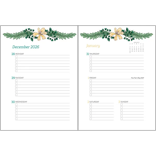 Sellers Publishing Greenery 2027 weekplanner softcover