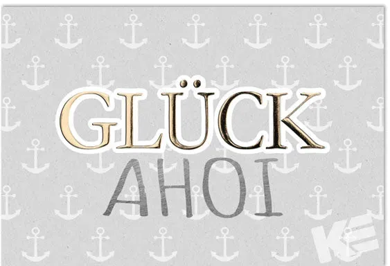 Kurt Eulzer Spruchreif 40-0214 wenskaart anker goud