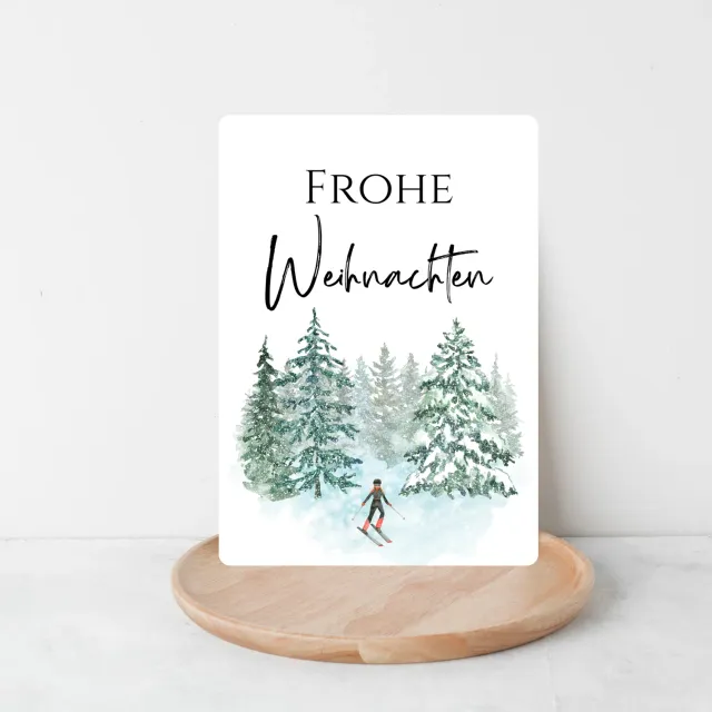 Lilly Braun Ski 5028 kerstkaart A6 ronde hoeken