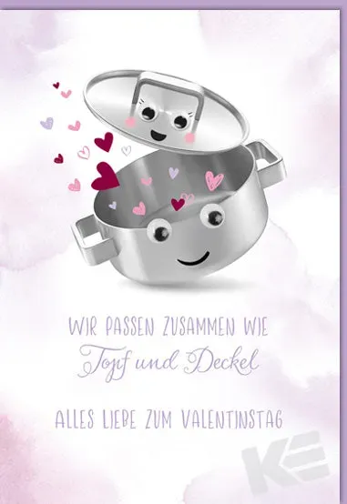Kurt Eulzer 18-1003 valentijnskaart Pot met harten