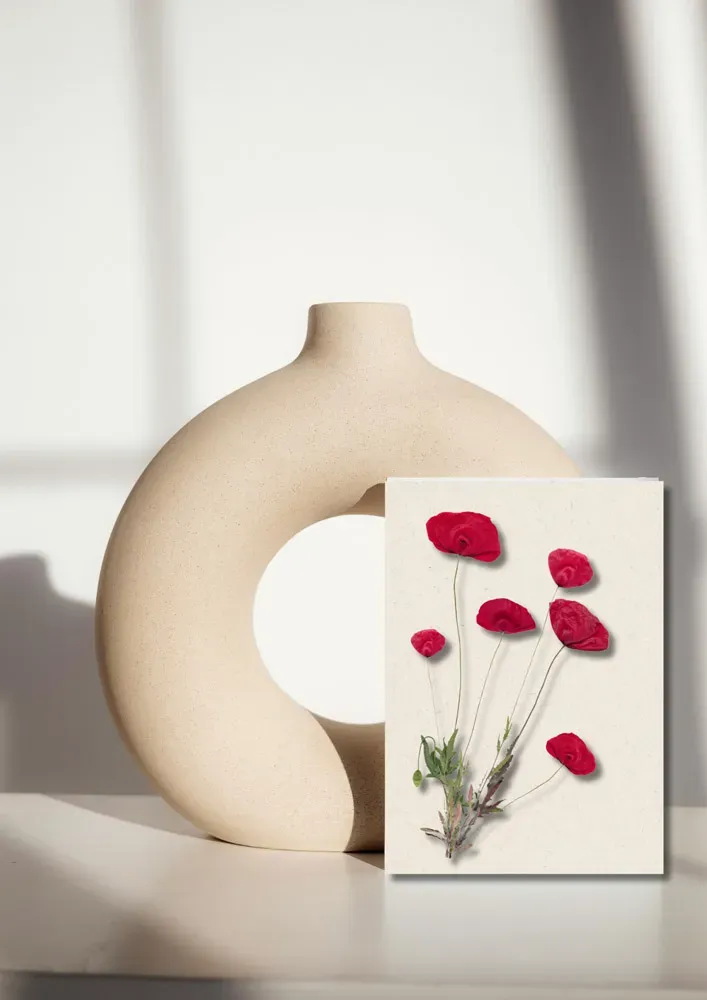 Blad & Beeld Klaprozen kaart bloemenkaart