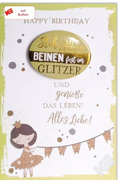 Kurt Eulzer World of Button 51-1223 kaart prinses glitter per stuk