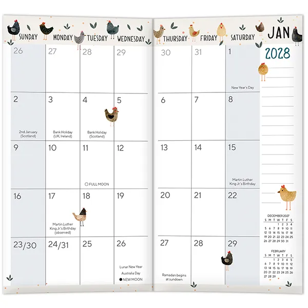 Sellers Publishing Happy Hens 2027 zakagenda 29 maanden