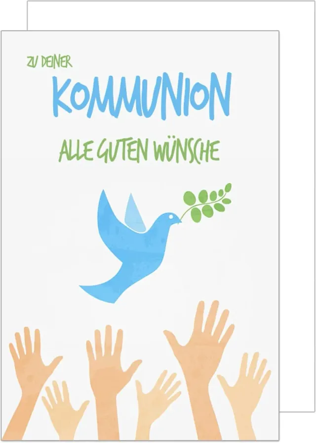 Edition Seidel KO245 communiekaart met duif en handen