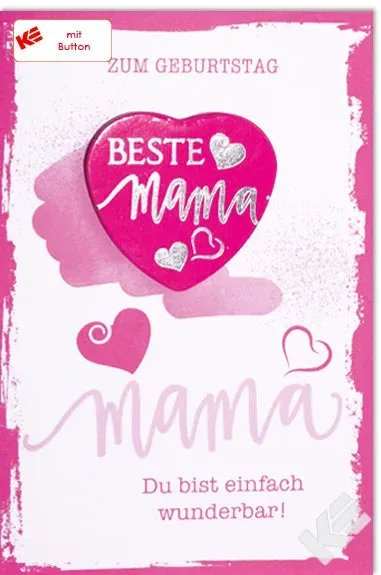 Kurt Eulzer World of Button 51-1259 button Beste Mama hart