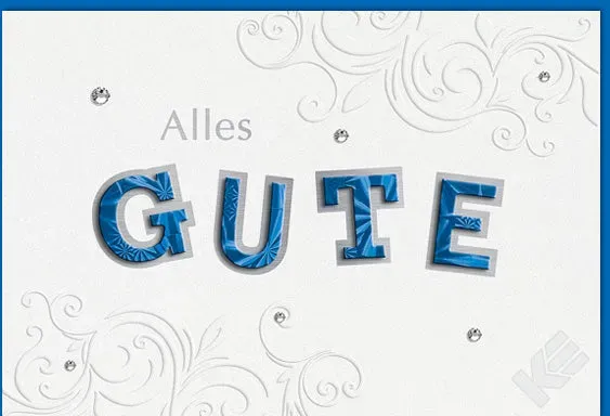 Kurt Eulzer 41-1366 wenskaart Alles Gute met strass