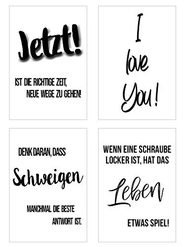Edition Seidel Leben & Momente Set 4 postkaarten met spreuken