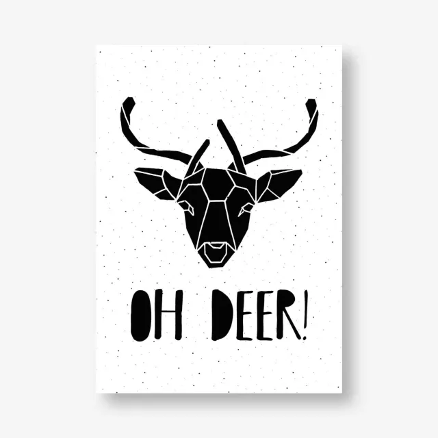 moodz design Oh deer posterkaart A4 kerst