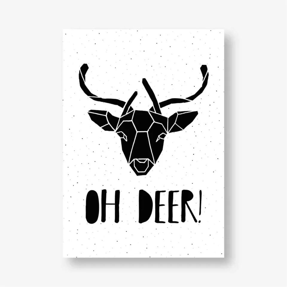 moodz design Oh deer posterkaart A4 kerst