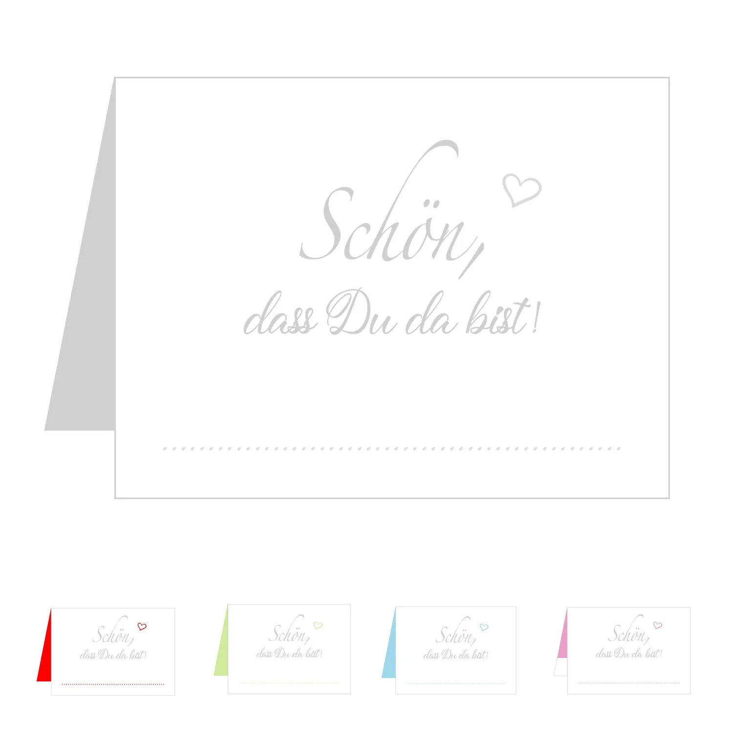 Edition Seidel tafelnamen 50 stuks plaatskaarten hart zilver